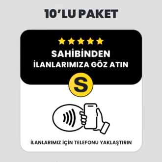 10 Adet Sahibinden NFC Kart Paketi (Siyah)