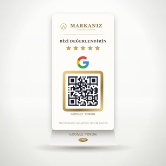 Dijital Pleksi Stand — 1 QR + 1 NFC