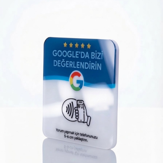 NFC Google Yorum Kartı | Premium 3mm Pleksi | 10 Adet