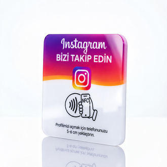 NFC Instagram Takip Kartı | Premium 3 mm Pleksi | 20 Adet
