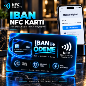 IBAN Bilgi Paylaşım NFC Kartı | Premium Çift Taraflı Baskı