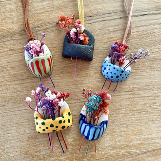 Mini Çiçek Sepetleri / 1 numaralı kolye