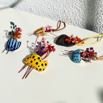 Mini Çiçek Sepetleri / 2 numaralı mavi kolye