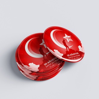30 AĞUSTOS TEMALI ROZET BUTON MAGNET 5 ADET