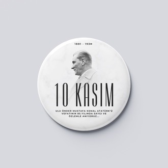 10 KASIM ROZET BUTON MAGNET 5 ADET