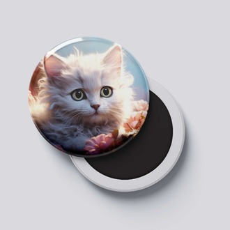 KEDİ TEMALI ROZET BUTON MAGNET 5 ADET