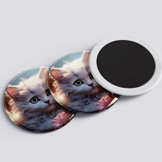 KEDİ TEMALI ROZET BUTON MAGNET 5 ADET