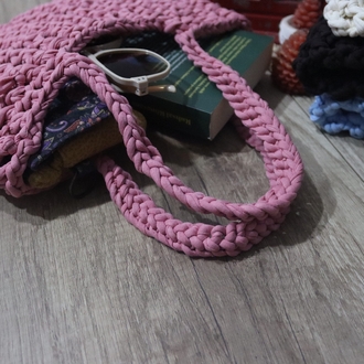 NK el örgüsü omuz çantası ( Şeker pembe)