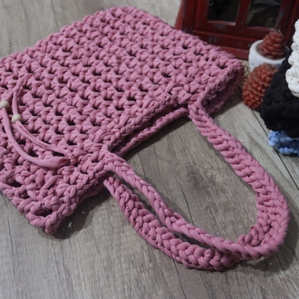 NK el örgüsü omuz çantası ( Şeker pembe)