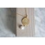 Aurum Regina (altın kraliçe) kolye, (18 k altın kaplama, gerçek inci, mine, gümüş detaylar)