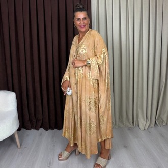 Varaklı Elbise Gold