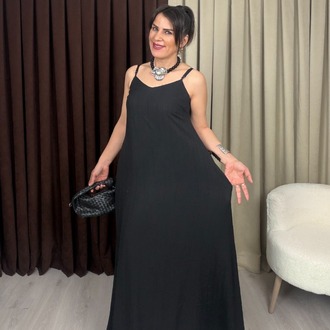 Kraşlı Elbise Siyah