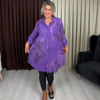 Maya Gömlek Tunik Mor