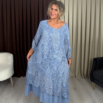 Bade İthal Elbise Mavi