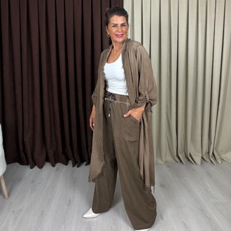 Noya Kimonolu Takım Kahve
