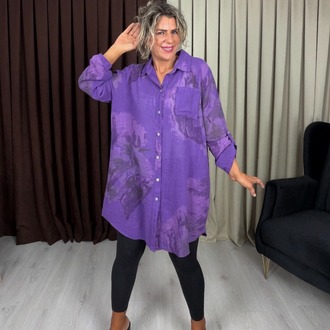 Maya Gömlek Tunik Mor