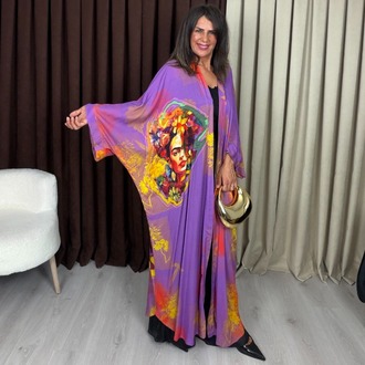 Safira Tasarım Kimono Frida Mor