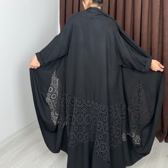 Carolina Keten Kimono Siyah