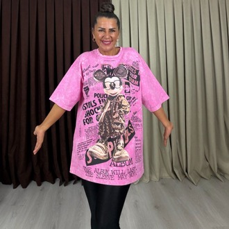Rovin Miki T-Shirt Pembe