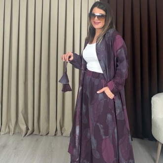 Aura Kimonolu Takım Bordo