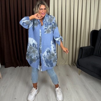 Maya Gömlek Tunik Mavi