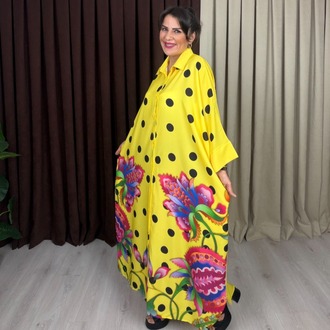 Matilda Gömlek Elbise Sarı