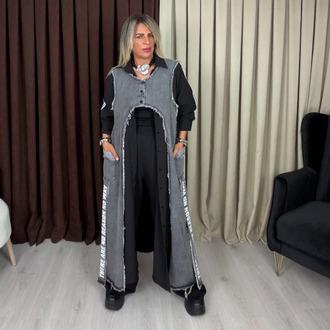 Zelva Kot Detaylı Elbise Siyah