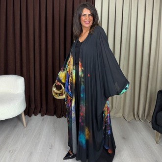 Safira Tasarım Kimono Gökkuşağı At Desenli