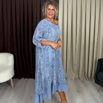 Bade İthal Elbise Mavi