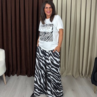 Viore Takım Zebra Desenli
