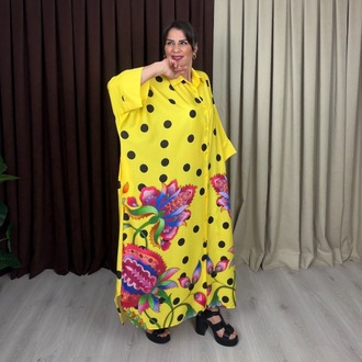 Matilda Gömlek Elbise Sarı