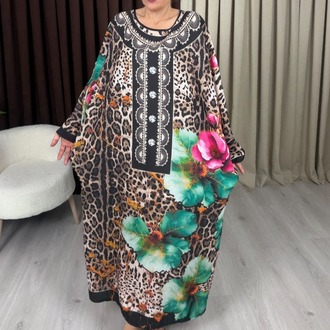 Zümra Leopar Elbise Kahve
