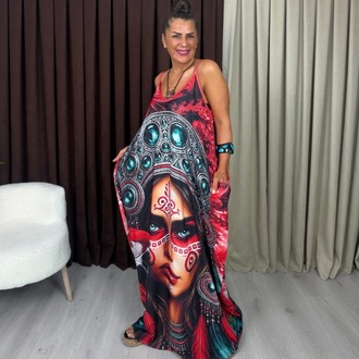 Otantik Tasarım Elbise Kızıldereli Kırmızı