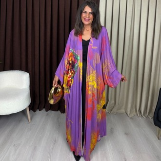 Safira Tasarım Kimono Frida Mor