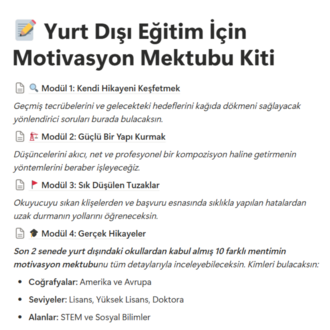  Yurt Dışı Eğitim İçin Motivasyon Mektubu Kiti (10 Kabul Almış Örnekle)