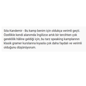 SPEAKING EKİM KAMPI: 20 Seans Hibrit Sprint Modeli