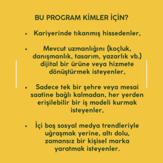 BAŞKA BİR KARİYER MÜMKÜN: 3 ADIMDA MARKALAŞMA PROGRAMI