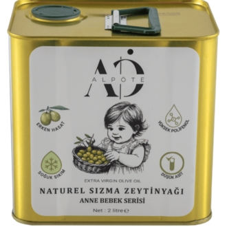 Alp Öte Anne Bebek Serisi Erken Hasat Soğuk Sıkım Naturel Sızma Zeytinyağı (2L)