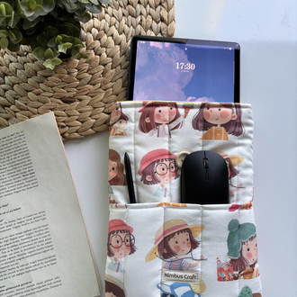 Cepli Tatlı Yüzler Kitap ve Tablet Çantası