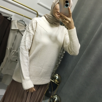 ANGORA İNCİLİ BLUZ
