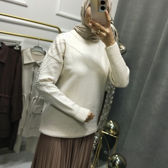 ANGORA İNCİLİ BLUZ