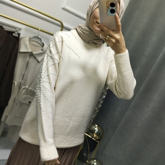 ANGORA İNCİLİ BLUZ