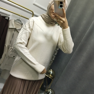 ANGORA İNCİLİ BLUZ