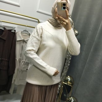 ANGORA İNCİLİ BLUZ