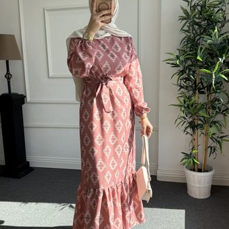 Minel Pembe Elbise