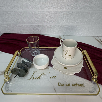 Gold Damat Kahve Tepsisi