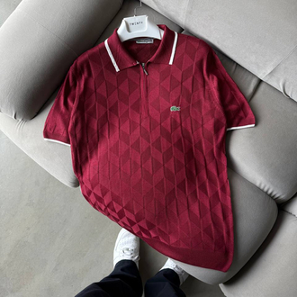 LACOSTE Fermuarlı Polo T-shirt Bordo