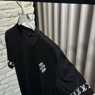 LV Siyah Pamuklu T-Shirt