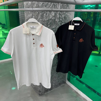 HERMES Beyaz Polo Yaka T-Shirt