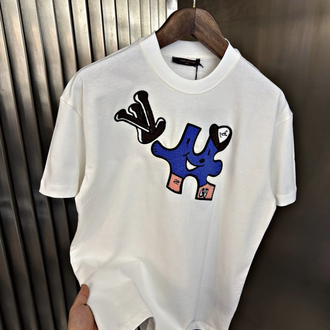 LOUIS VUITTON Kabartmalı T-shirt Beyaz